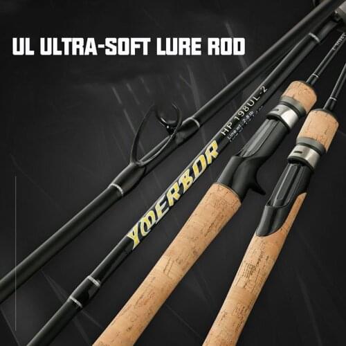 Rotary Solid Fishing Rod Horse Mouth Rod UL Super Soft Lure Rods Carbon Fiber Pole Wood Handle Winter Ultra Light Fishing Rod