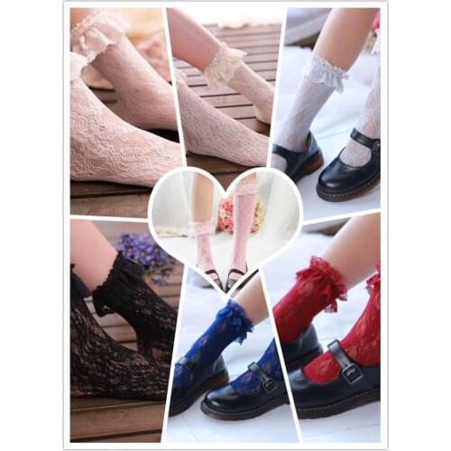 Japanese Lolita lace stockings, big lace, sweet net stockings, lace stockings, stacked stockings, Korean Vintage literar WGR-CT3