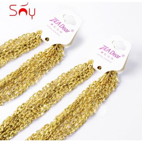 Sunny Jewelry Fashion Necklace Link Chain Gold Planted One Half Dozen Hot Sale Women High Quality Anniversary Daily Wear Gift