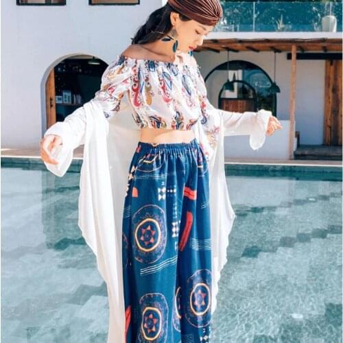 BeeHouse woman pants mujer pantalones ropa de mujer wide leg pantalones anchos mujer baggy jeans pantalon large femme boho