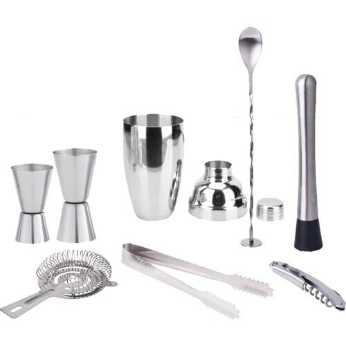 Zicco Shaker Cocktail Set 7 Piece Stainless Steel 550 ml Shaker Jigger Mojito Clapper