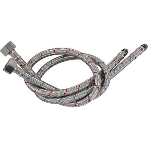 1PC 60cm Faucet Connector G1/2 Nut Braided Stainless Steel Supply Hose Connector Cold Hot Mixer Faucet Hose Replacement