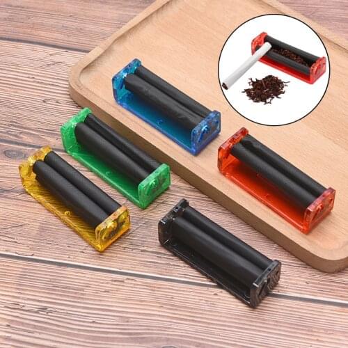 1pcs 70mm Easy Manual Cigarette Tobacco Smoking Roller Maker Rolling Machine Clear