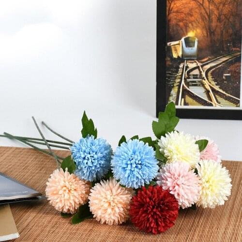 1Pc Bunch Artificial Dandelion Flower Ball Simulation 3 Head Valentines Day Gifts Bride Hold Bouquet DIY Home Widding Decoration