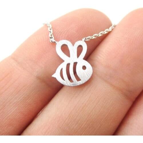1pc Fomous Jewelry Bumble Bee Necklace Shaped Cute Insect Charm Pendant Long Necklace for women girls