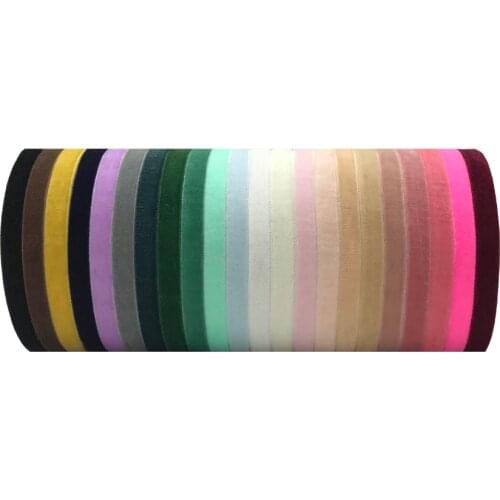 10Y 1cm Stretchy Velvet Elastic Ribbon 21 Colors Fashion Velour Tape Webbing for Girls Women Ponytail Holder Hair Tie Bracelet