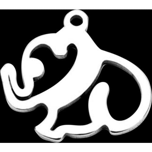 20-Pack Stainless Steel Pendants Elephant Shapes Charms for DIY Jewelry Making