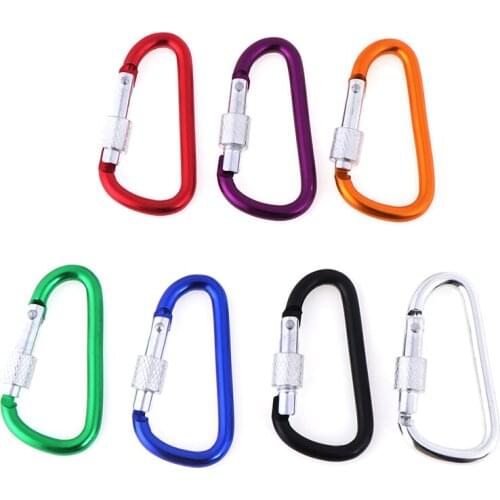 2pcs Aluminum Snap Carabiner D-Ring Key Chain Clip Keychain Climbing Accessories Hiking Camp Mountaineering Hook