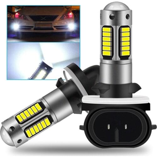 2X Fog Lamps LED H27 881 880 H1 H3 Car Headlight Bulb 6000K COB 30SMD 4014Chip Super Bright Lamp Conversion Kit DRL DC 12V