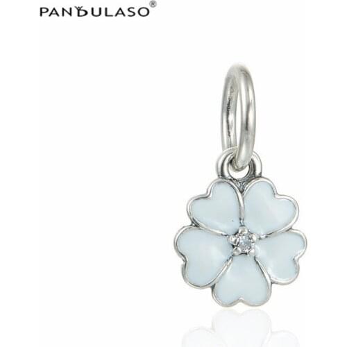 White Heart Flower Charm 925 Silver Original Beads For Jewelry Making For European Woman Bracelets DIY Sterling Silver Beads