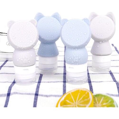 Bottle Cartoon Cute Portable Silicone Refillable Empty Travel Packing Press for Lotion Shampoo Cosmetic Squeeze Containers