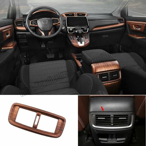 For Honda CRV CR-V 2017 2018 2019 2020 2021 Back Row Air Outlet Vent Cover Trim 1PCS Wood Grain