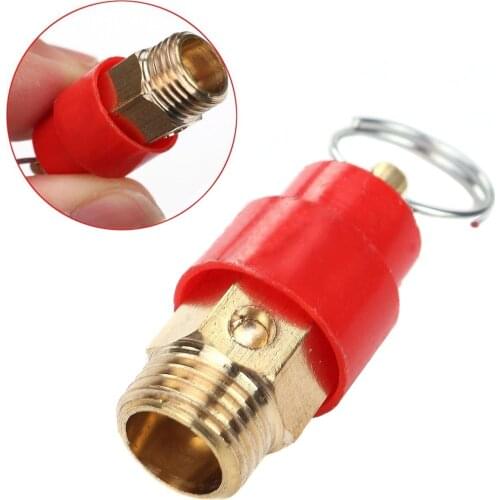 1pcs 1/4 BSP 120PSI Air Compressor Safety Release Valve Copper Pressure Relief Regulator Red SCIE999
