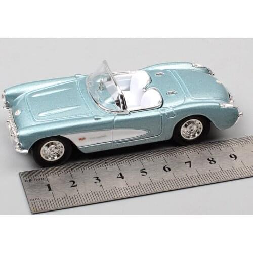 Diecast 1:43 Scale Corvette 1957 Simulation Vehicle Model Retro Classic Car Boy Toys Collection Ornaments Show Souvenir Display