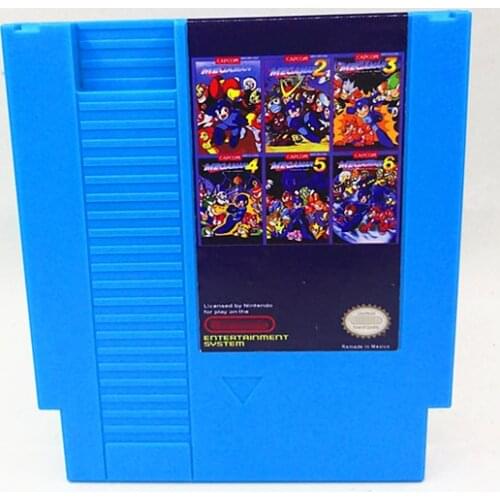 MegaMan1-6 RockMan1-6 73in1 NTSC&PAL Games, English&Japanese 72 Pins game Cartridge for NES Replacement Shell, Free Dust Sleeve