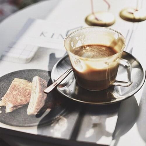 Stainless steel metal tray matte plate Nordic disc coffee shop tray dessert plate breakfast plate dessert plate gold plates