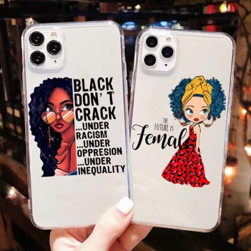 Fashion Black girl black girl African TPU soft Phone Case For iPhone SE2020 12mini 12pro 11pro Max 7 8 Plus XR Xs Max TPU cover