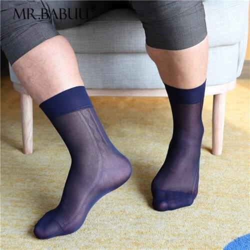 Mens summer light and breathable retro texture business suit casual nylon short stockings men socks