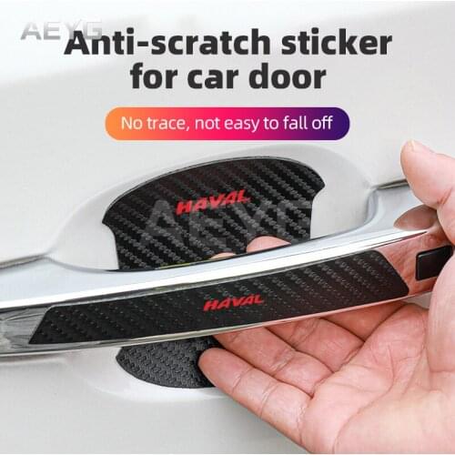 Carbon Fiber Car Door Handle Anti-Scratches Sticker Protective Film Vinyl Decals For Haval H2 H5 H6 H7 H9 H3 F7 F7X Accessories