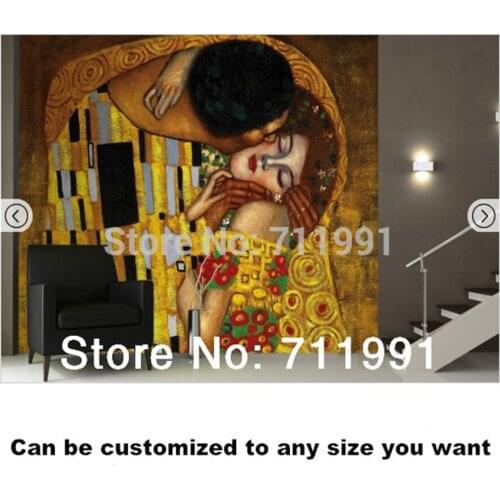 Custom Wallcoverings,Gustav Klimt the Kiss Wall Mural for living room bedroom tv background wall papel de parede