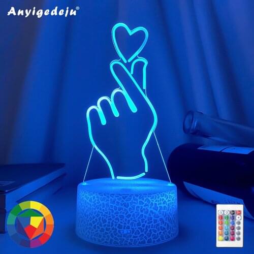 Newest Kid Light Night 3D LED Night Light Creative Table Bedside Lamp Romantic than heart light Kids Gril Home Decoration Gifts