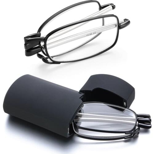 Folding Reading Glasses Eyeglass With Case Women Men Blue Light Blocking Reading Magnifying Presbyopic Glasses +1.00~+4.00