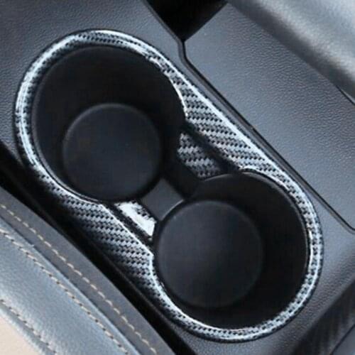 1pc Car Front Water Cup Holder Frame Decoration Cover Trim for MG ZS 2017-2018 Carbon Fiber Color