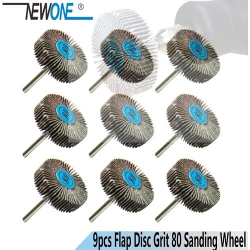 Flap Wheel Sanding Disc 31.5x10x3.17 mm 9PCS Mini Drill Rotary Tool Abrasive Accessories