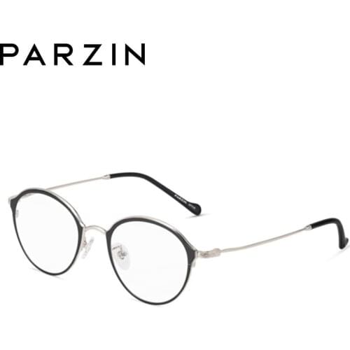 PARZIN Alloy And Acetate Glasses Frame Women Vintage Men Prescription Glasses Frame Round Glasses Frame 15711