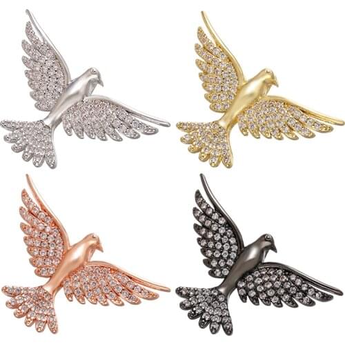 ZHUKOU 18x29mm majestic eagle necklace pendant for women handmade DIY necklace pendant jewelry Accessories making model: VD660