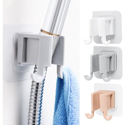 Portable Shower Head Shelf Shower Head Rack Self Adhesive Plastic No Punch Shower Sprinkler Holder Bathroom Accessories