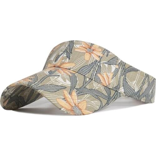 Adjustable Cotton Sports Caps Unisex Empty Top Sun Hat Washed Canvas Visor Printed Outdoor Cap Adjustable Men Women Casual Hats