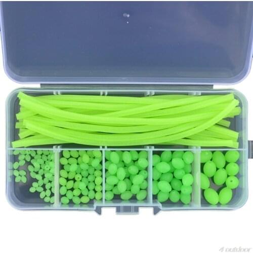 170 Pcs/Box Glow Fishing Assorted Oval Shape Beads Night Luminous Tube Set Fishing Sleeves Rig Hook Line J29 21 Dropshipping