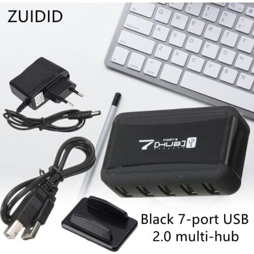 Portable Universal PC Phone Laptop 7 Port USB 2.0 US/EU Plug Vertical 480 Mbps Power Adapter Charging HUB