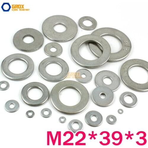10 Pieces M22*39*3mm 316 Stainless Steel Flat Washer Marine Grade