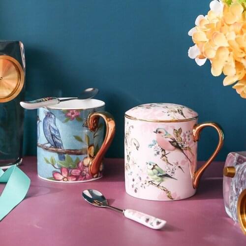 2Pcs Europe Mugs Leopard Forest Cheetah Couple Bone China Coffee Cup Milk Water Afternoon Tea Party Drinking Home Drinkware Gift