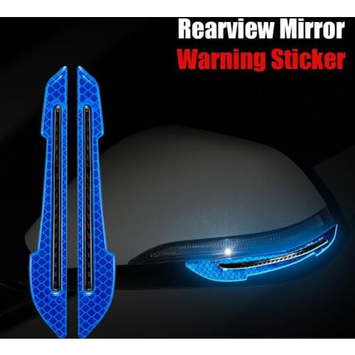 2pcs Car Rearview Mirror Reflective Stickers Decals Auto Styling Night Driving Safety Warning Door Tail Reflector Markers
