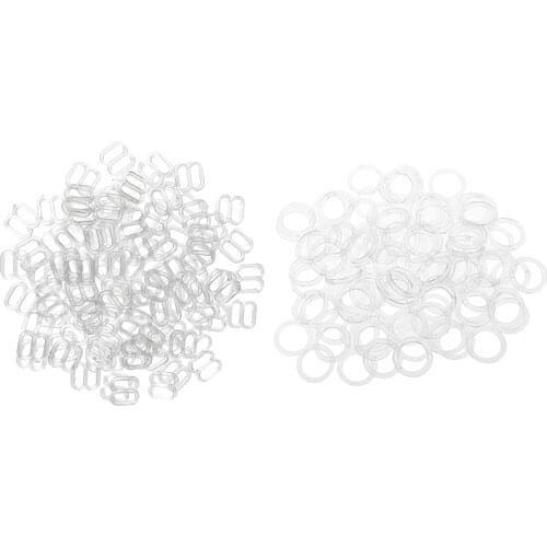200x Clear Lingerie Bra Strap Sliders Adjuster For Corset Garter Bikini 8mm