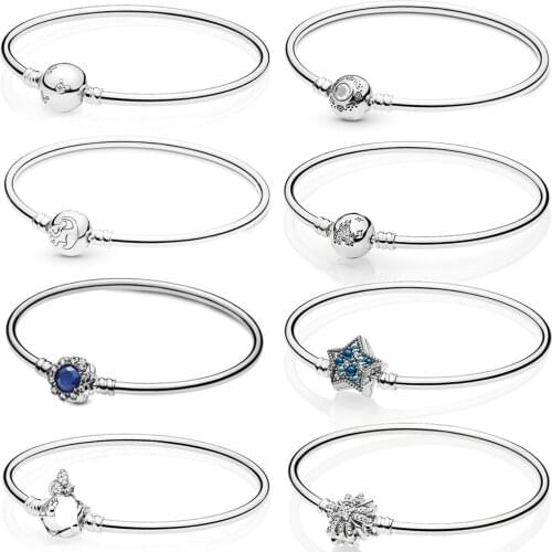 2020 NEW 100% 925 Sterling Silver Shimmering Portrait Moments Park Castle Bangle Bracelet Fit Women Original Fashion Jewelry