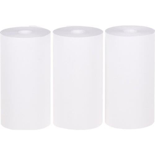 3 Rolls 57x30mm Self-Adhesive Thermal Paper Roll Receipt Paper BPA-Free Long-Lasting 10 Years for Pocket Thermal Photo Printer