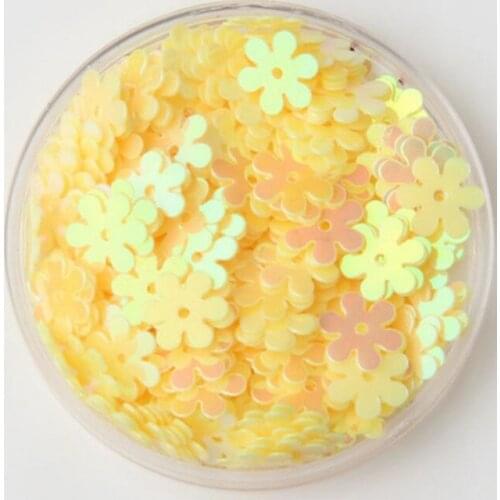 3000pcs/lot 9mm Flat Flower Centre Hole Loose Sequins Sewing Kids DIY Garment ,Wedding Craft,Accessories Yellow AB