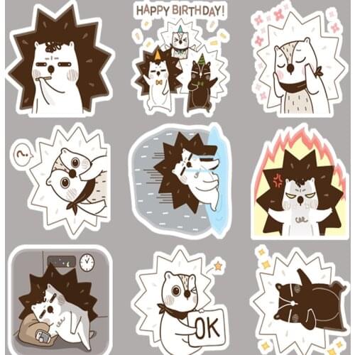 40 cute cat cartoon tips transfer paper stickers decoration DIY album diary scrapbook label stickers cute stationery