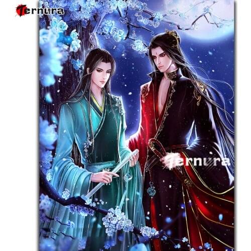 5D diamond painting Moon night oriental knight man DIY full square Drill art kit art embroidery Mosaic rhinestone cartoon decor