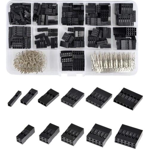 620 Pcs 2.54mm Pitch JST SM 1 2 3 4 5 6 Pin Housing Connector Male Female Crimp Pins Adaptor Assortment Kit Crimp Terminal