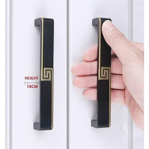 Antique Closet Door Brass Handle Black Bronze Kitchen Door Handle Shoe Cabinet Drawer Chinese Style Handle Hardware
