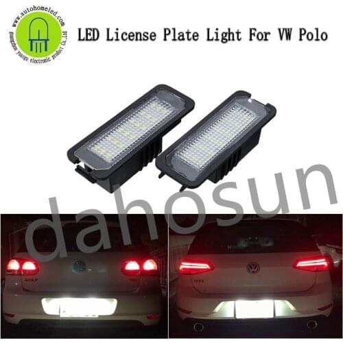 2Pcs Dahosun White LED License Plate Lights for VW MK5 GTI Polo Golf 5 Golf 6 Golf 7 New Beetle Passat CC Rabbit Eos Phaeton