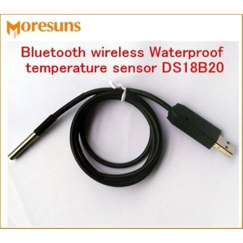 Free Ship Bluetooth wireless Waterproof temperature sensor DS18B20 for android Bluetooth serial port USB power supply Sensor