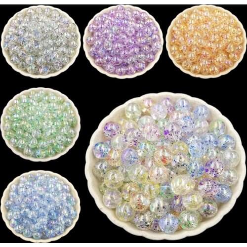 50PCS/Lot Acrylic Dreamy beads DIY Spacer Bead 8mm Necklace Bracelet Making Clear Loose Round Star Transparent Jewelry Findings