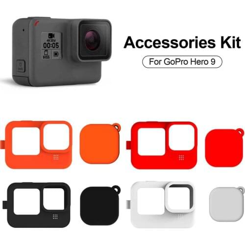 Camera Body Case Cover For GoPro Hero 9 Action Camera Soft Silicone Protective Cover With Lens Cover For Go Pro Accessories