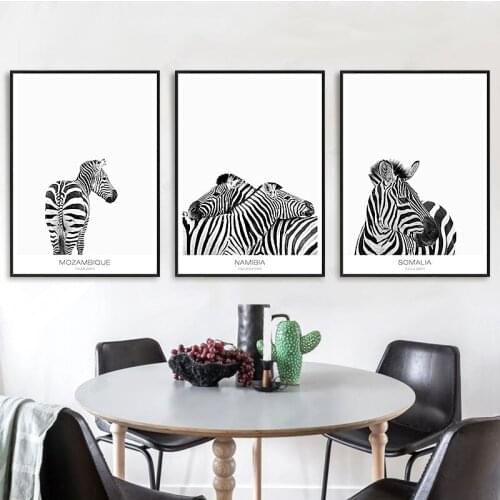 Black And White Line Canvas Art Paintings On The Wall Abstract Zebra Animals Wall Posters And Prints Cuadros Pictures Home Decor